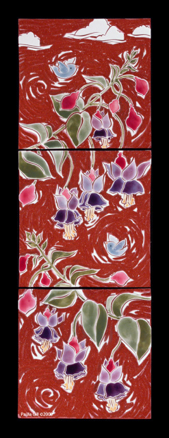 Fuchsia and Blue Birds